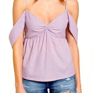 NWT Socialite Stripe Cold Shoulder Top - Size S